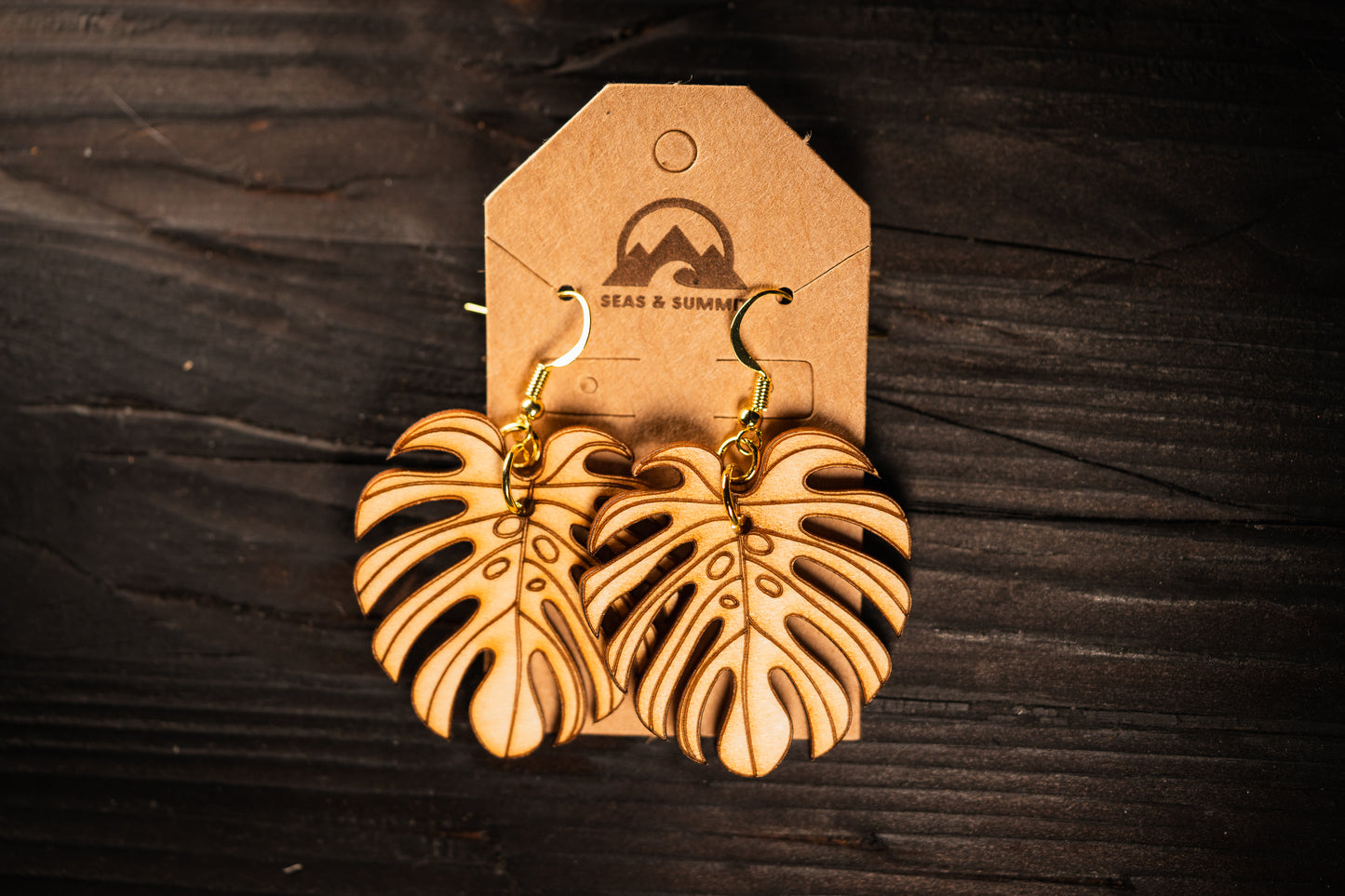 Monstera Dangle Earrings
