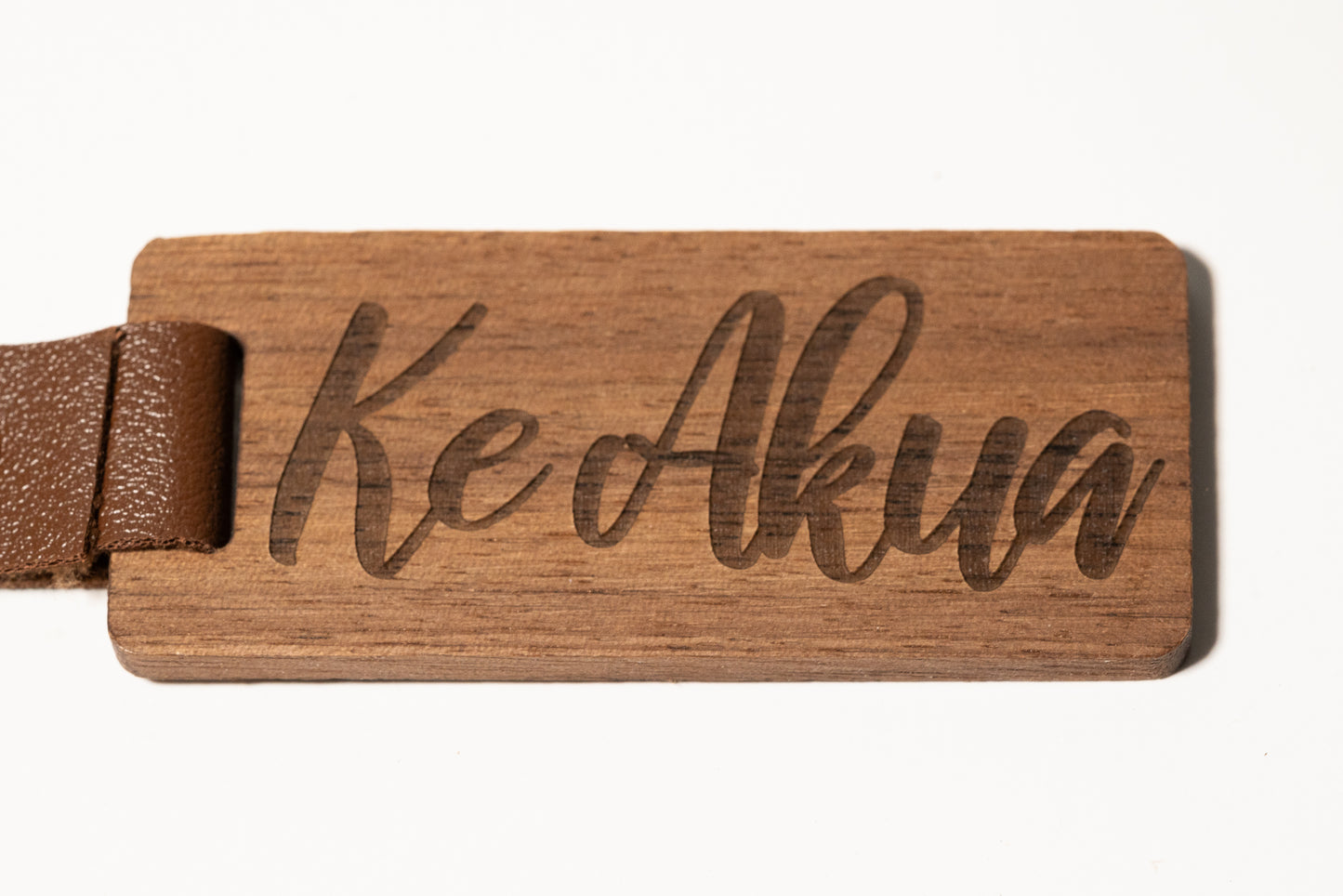 Wood and Leather Keychain