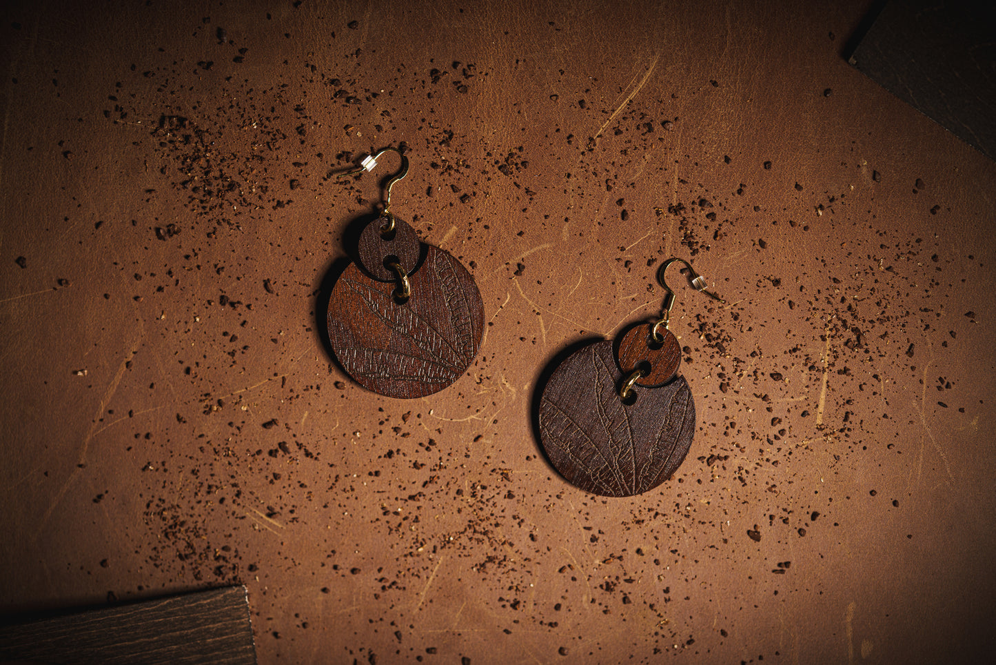 Double Stacked Banana Leaf Earrings