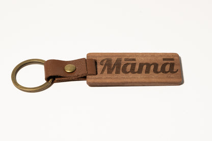 Wood and Leather Keychain