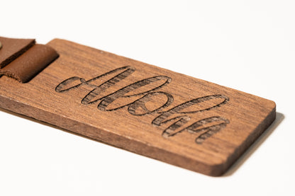 Wood and Leather Keychain