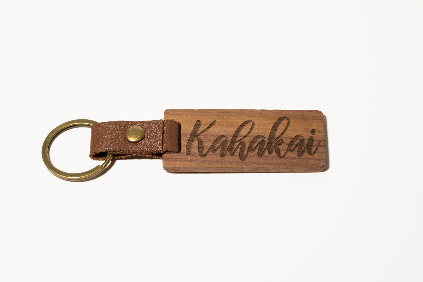 Wood and Leather Keychain