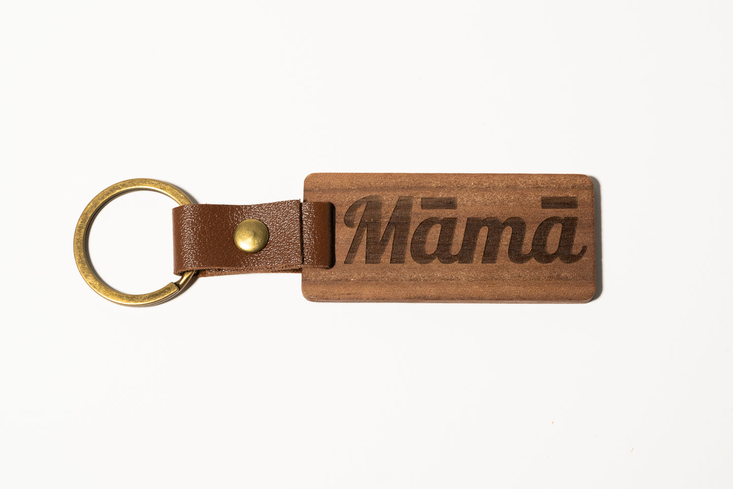 Wood and Leather Keychain