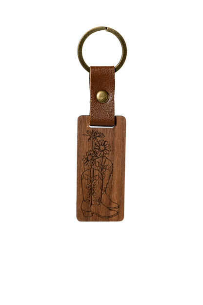 Boots and Wildflowers Keychain