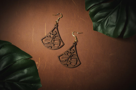 Monstera Cape Cutout Hook Earrings