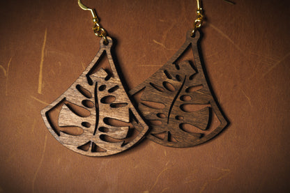 Monstera Cape Cutout Hook Earrings