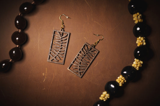 Palm Leaf Hook Earrings