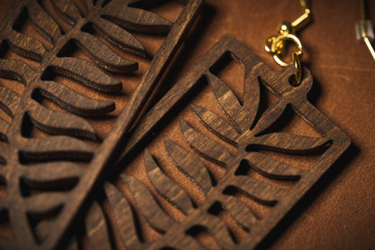 Palm Leaf Hook Earrings