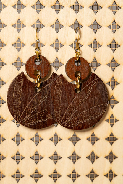 Double Stacked Banana Leaf Earrings