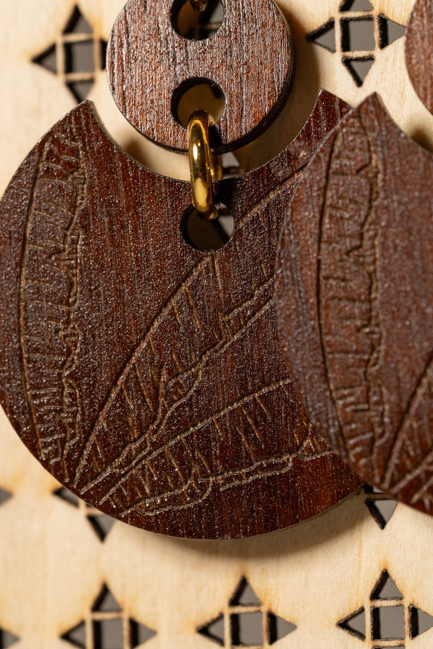 Double Stacked Banana Leaf Earrings