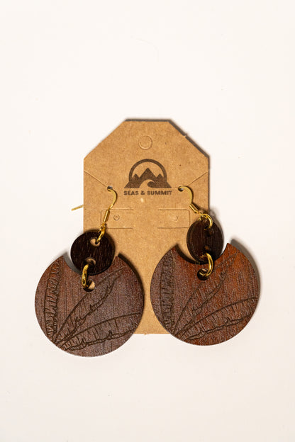 Double Stacked Banana Leaf Earrings