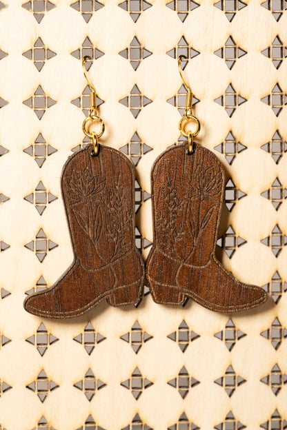 Wildflower Cowboy Boot Earrings