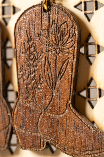 Wildflower Cowboy Boot Earrings